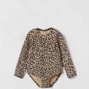 Zara Animal Print Long Sleeve Bodysuit